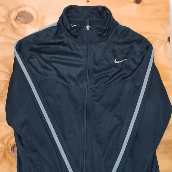 Nike Other - Nike Track Jacket Black w/ Grey Stripes (Size L)